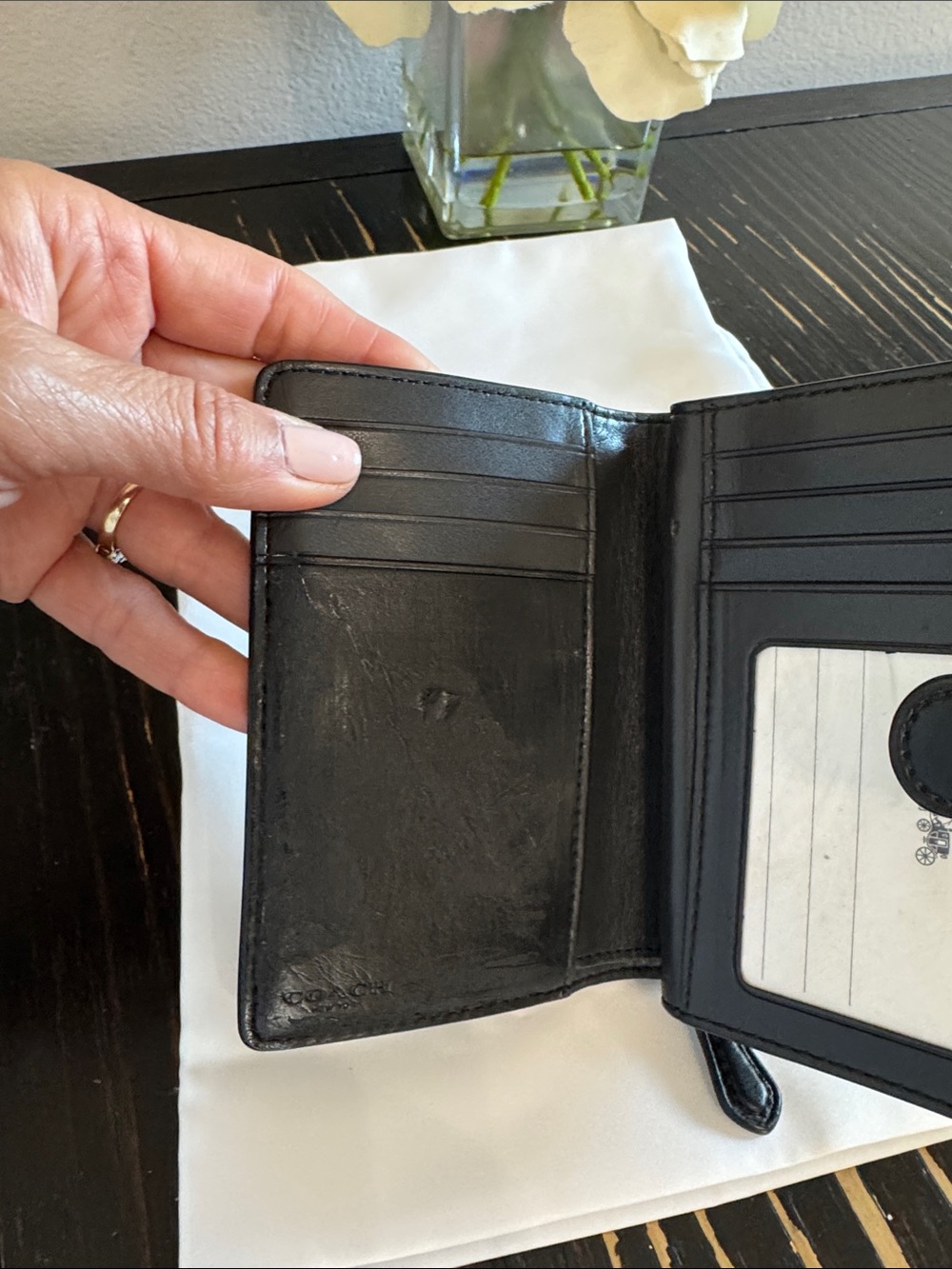Coach Zip Wallet in Signature Canvas Black Smoke Charcoal colorway - Picture 5 of 5